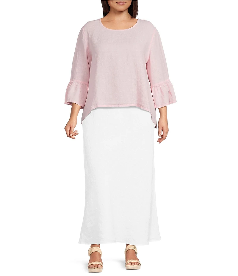 Bryn Walker Plus Size Light Linen Long Bias Skirt