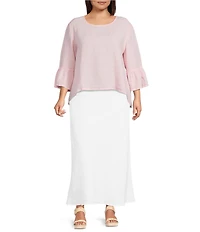 Bryn Walker Plus Size Light Linen Long Bias Skirt