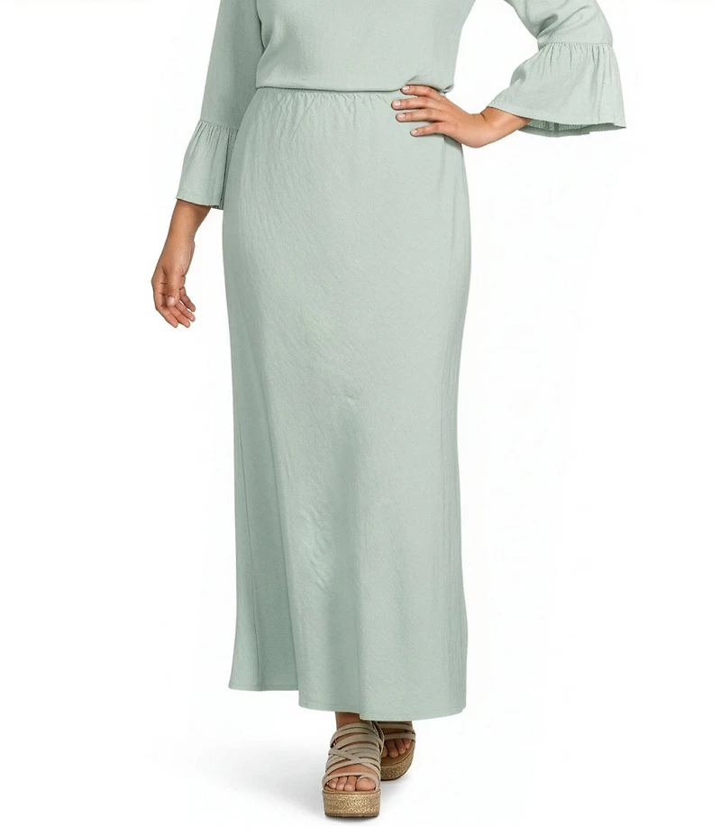 Bryn Walker Plus Size Light Linen Long Bias Skirt