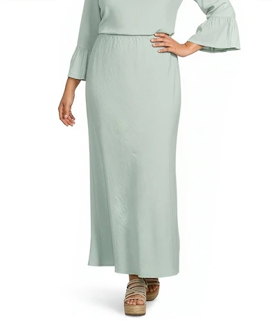 Bryn Walker Plus Size Coordinating Light Linen Bias Maxi Skirt