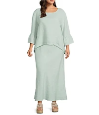 Bryn Walker Plus Size Light Linen Long Bias Skirt