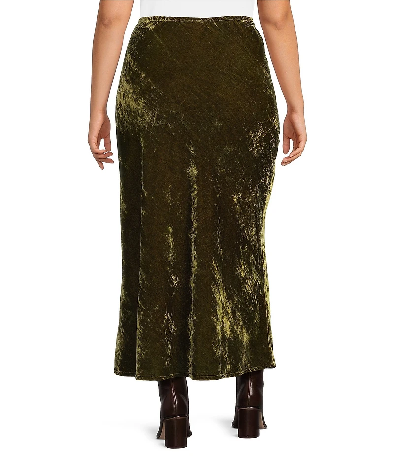 Bryn Walker Plus Size Maltinto Velvet A-Line Bias Pull-On Maxi Skirt