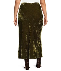 Bryn Walker Plus Size Maltinto Velvet A-Line Bias Pull-On Maxi Skirt