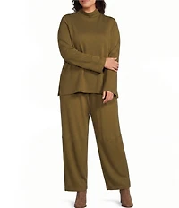 Bryn Walker Plus Size Marla French Bamboo Mock Neck Long Sleeve Relaxed Tunic
