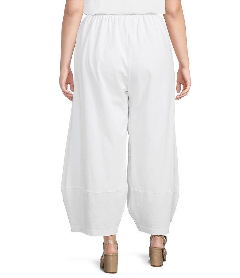 Bryn Walker Plus Size Olivier Cotton Jersey Elastic Waist Full Leg Lantern Pants