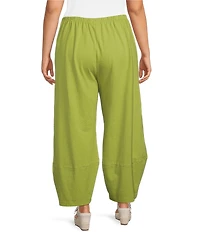 Bryn Walker Plus Size Olivier Cotton Jersey Knit Pull-On Oversized Lantern Pants