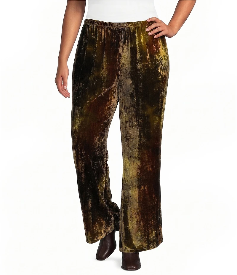Bryn Walker Plus Size Osca Velvet Wide-Leg Pull-On Pant