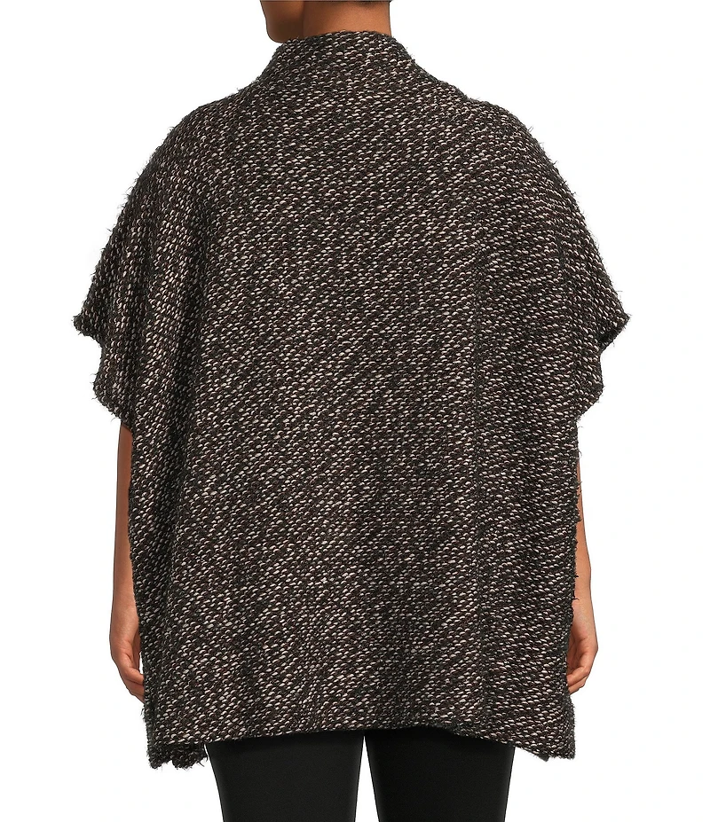 Bryn Walker Plus Size Pip Wool Blend Knit Mock Neck Cao Sleeve Poncho