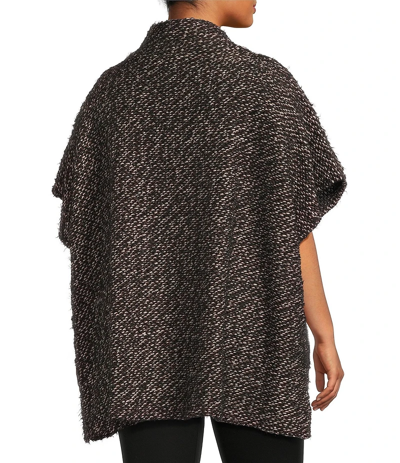 Bryn Walker Plus Size Pip Wool Blend Knit Mock Neck Cao Sleeve Poncho