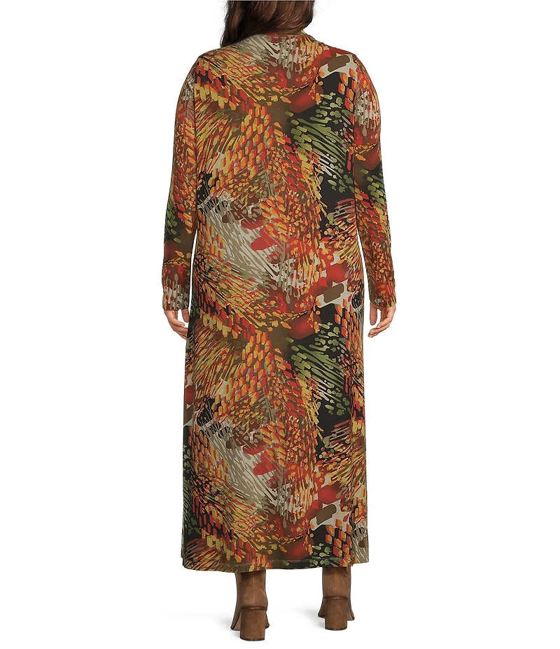Bryn Walker Plus Size Robin Encanto Print Mock Neck Long Sleeve Dress
