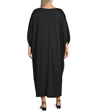 Bryn Walker Plus Wilder Modal Ponti Boat Neck Dolman Sleeve Maxi Dress