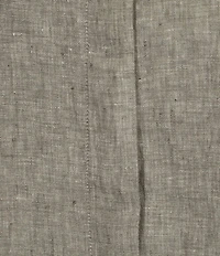 Bryn Walker Plus Size Winona Cross-Dyed Linen Mandarin Collar Elbow Sleeve Button Front Tunic