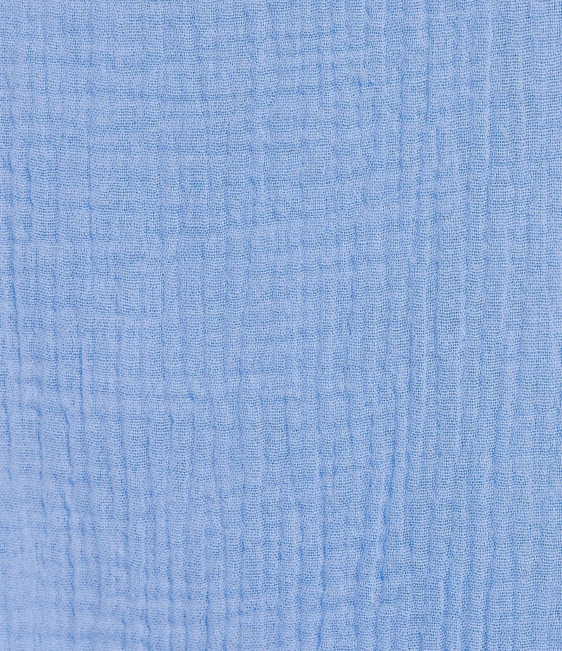 Bryn Walker Plus Zaida Cotton Gauze Round Neck 3/4 Sleeve High-Low Tunic Midi Dress