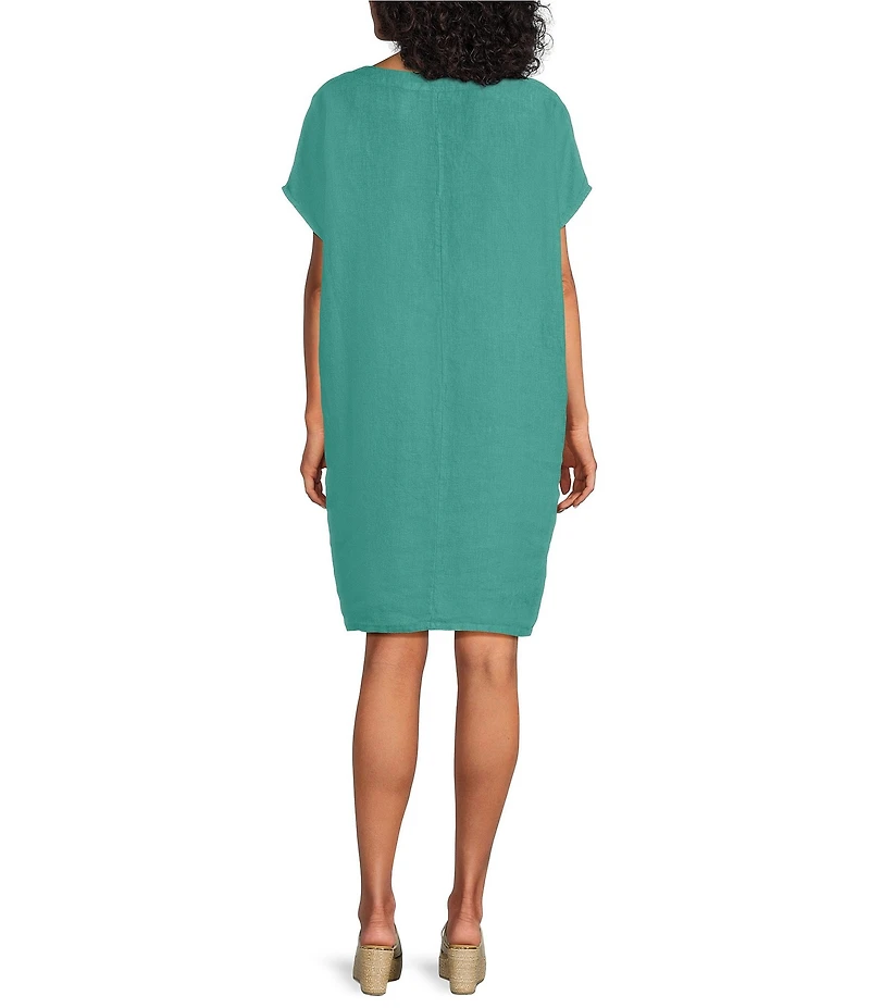 Bryn Walker Regan Light Linen V-Neck Short Sleeve Dress