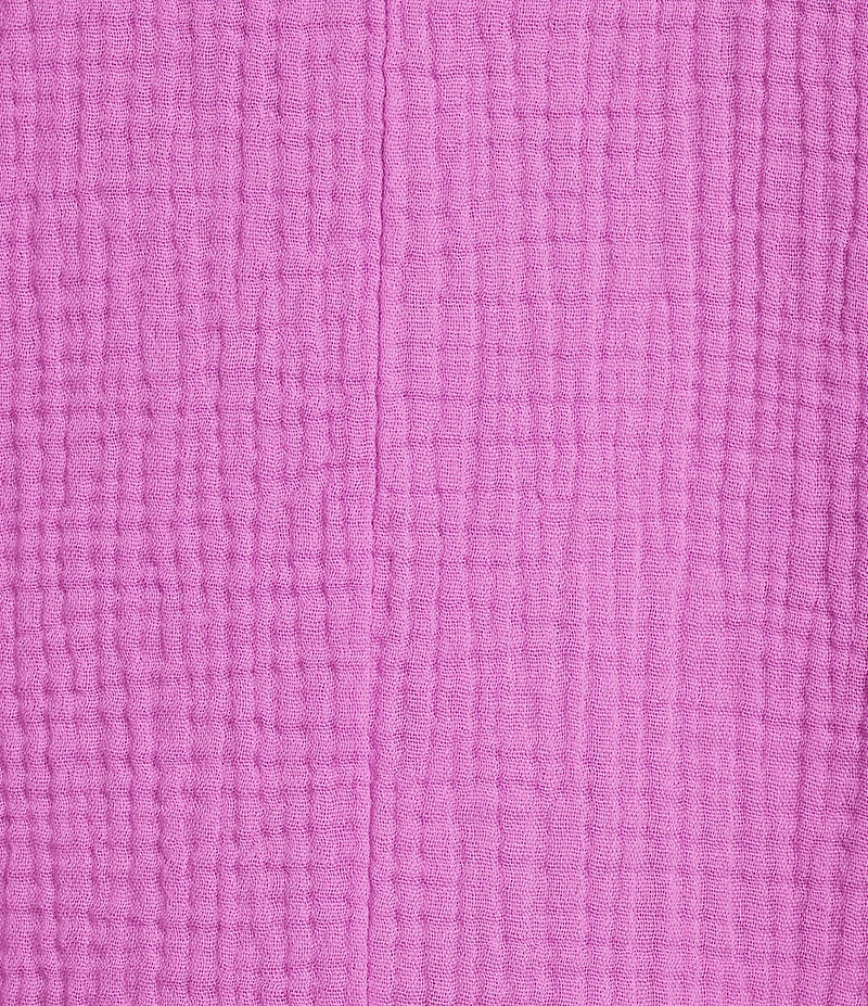 Bryn Walker Ria Cotton Gauze V-Neck Short Dolman Sleeve Ruched Tie High-Low Shirt