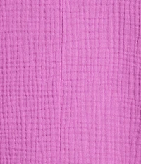 Bryn Walker Ria Cotton Gauze V-Neck Short Dolman Sleeve Ruched Tie High-Low Shirt