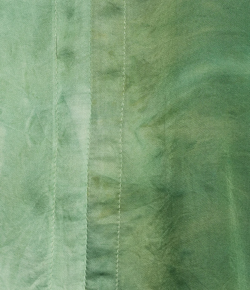 Bryn Walker Ria Verde Print V-Neck Short Dolman Ruched Tie Shirt