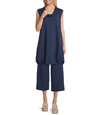 Bryn Walker Riley Oversized Jersey Cowl Neck Sleeveless Tunic