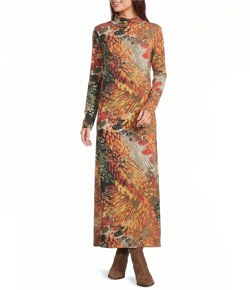 Bryn Walker Robin Encanto Print Mock Neck Long Sleeve Dress