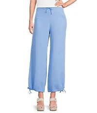Bryn Walker Sasha Cotton Gauze Drawstring Cuffed Straight Leg Pants