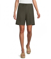 Bryn Walker Sasha Light Linen Drawstring Elastic Back Waistband Pull-On Shorts