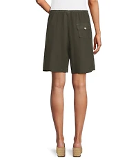 Bryn Walker Sasha Light Linen Drawstring Elastic Back Waistband Pull-On Shorts