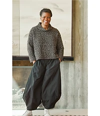 Bryn Walker Stowe Isle Of Skye Wool Blend Knit Mock Neck Long Sleeve Sweater