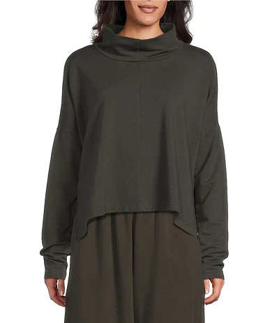 Bryn Walker Taos French Terry Mock Neck Long Sleeve Shirt