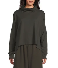 Bryn Walker Taos French Terry Mock Neck Long Sleeve Shirt