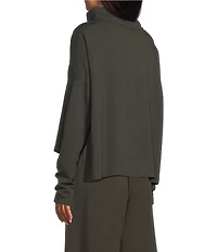 Bryn Walker Taos French Terry Mock Neck Long Sleeve Shirt