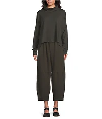 Bryn Walker Taos French Terry Mock Neck Long Sleeve Shirt