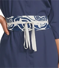 Bryn Walker Tulum Azul Cielo Print Wrap Belt