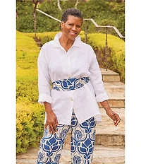 Bryn Walker Tulum Azul Cielo Print Wrap Belt