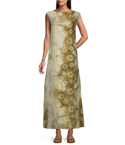 Bryn Walker Twiggy Velvet Chenille Crew Neck Sleeveless A-Line Maxi Dress
