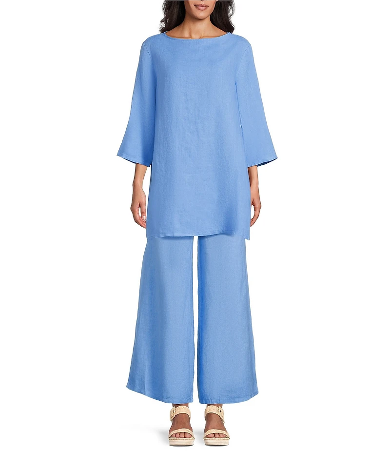 Bryn Walker Twyla Light Linen Round Neck 3/4 Sleeve Tunic