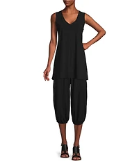 Bryn Walker Vibo Microfiber Jersey V-Neck Sleeveless Tunic