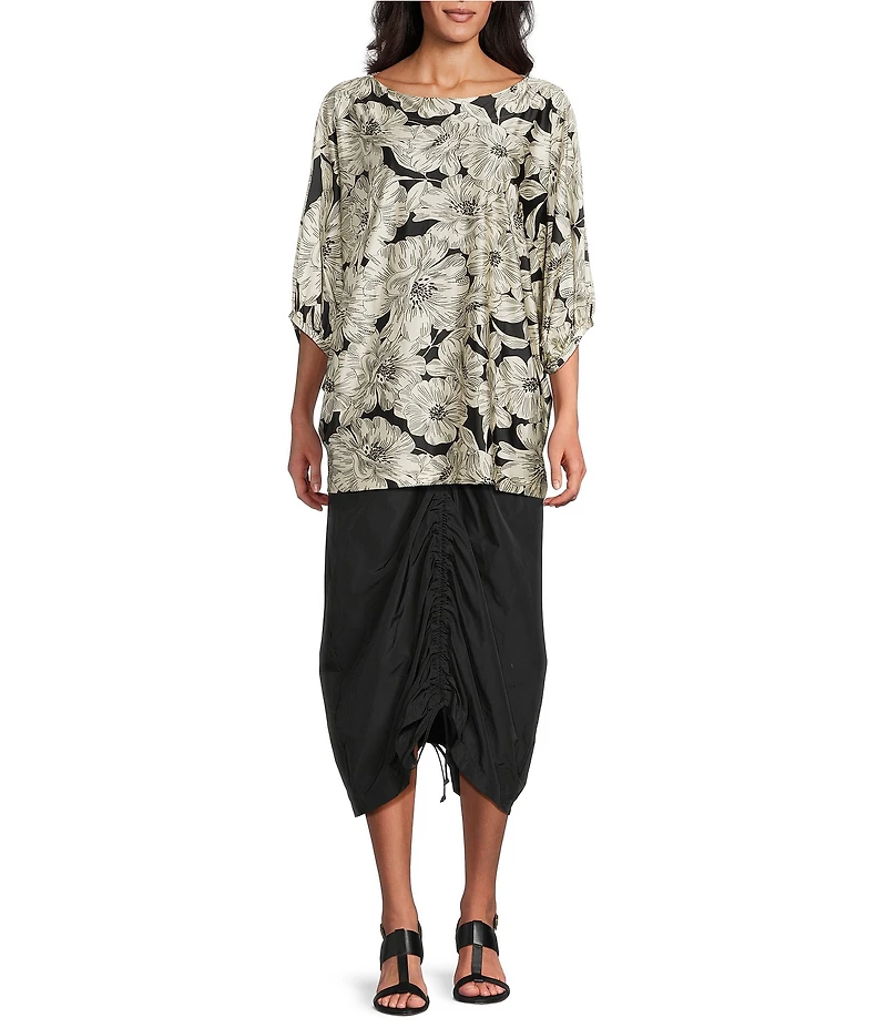 Bryn Walker Wilder Bianchi Neri Knit Boat Neck Elbow Sleeve Coordinating Tunic
