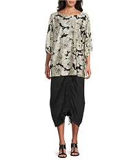 Bryn Walker Wilder Bianchi Neri Knit Boat Neck Elbow Sleeve Coordinating Tunic