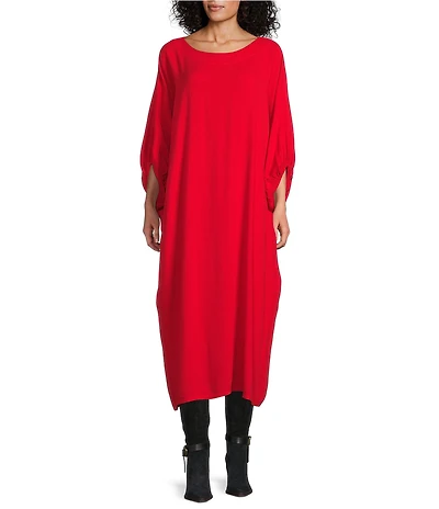 Bryn Walker Wilder Crepe Boat Neck Elbow Dolman Sleeve Dress
