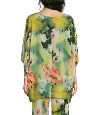 Bryn Walker Wilder Giardino Print Boat Neck Elbow Dolman Sleeve Tunic