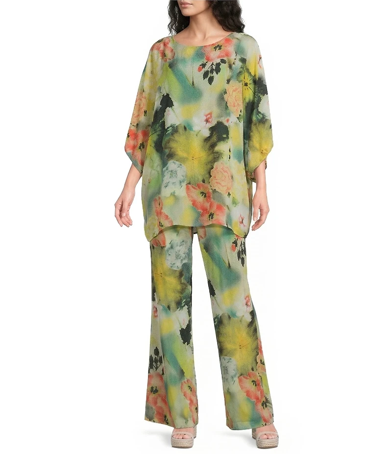 Bryn Walker Wilder Giardino Print Boat Neck Elbow Dolman Sleeve Tunic
