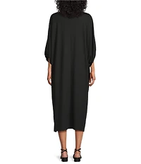 Bryn Walker Wilder Modal Ponti Boat Neck Dolman Sleeve Midi Dress