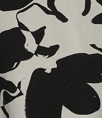 Bryn Walker Woven Phryne Flower Petal Print Round Neck 3/4 Sleeve Shift Dress