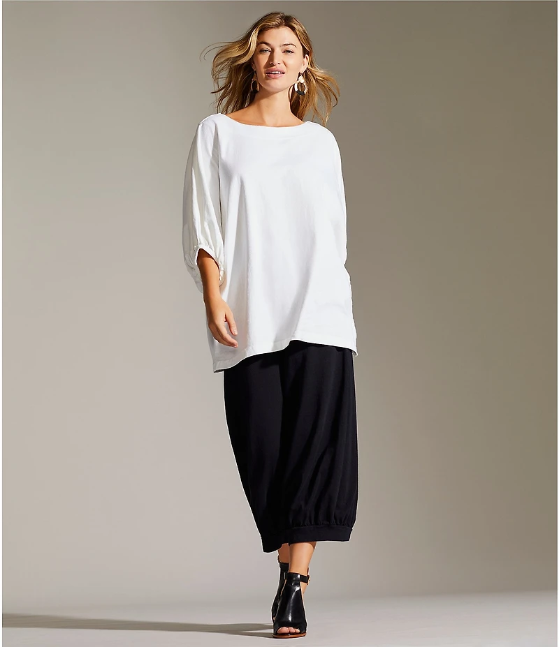 Bryn Walker Wyatt Cotton Knit Wide-Leg Crop Pull-On Pants