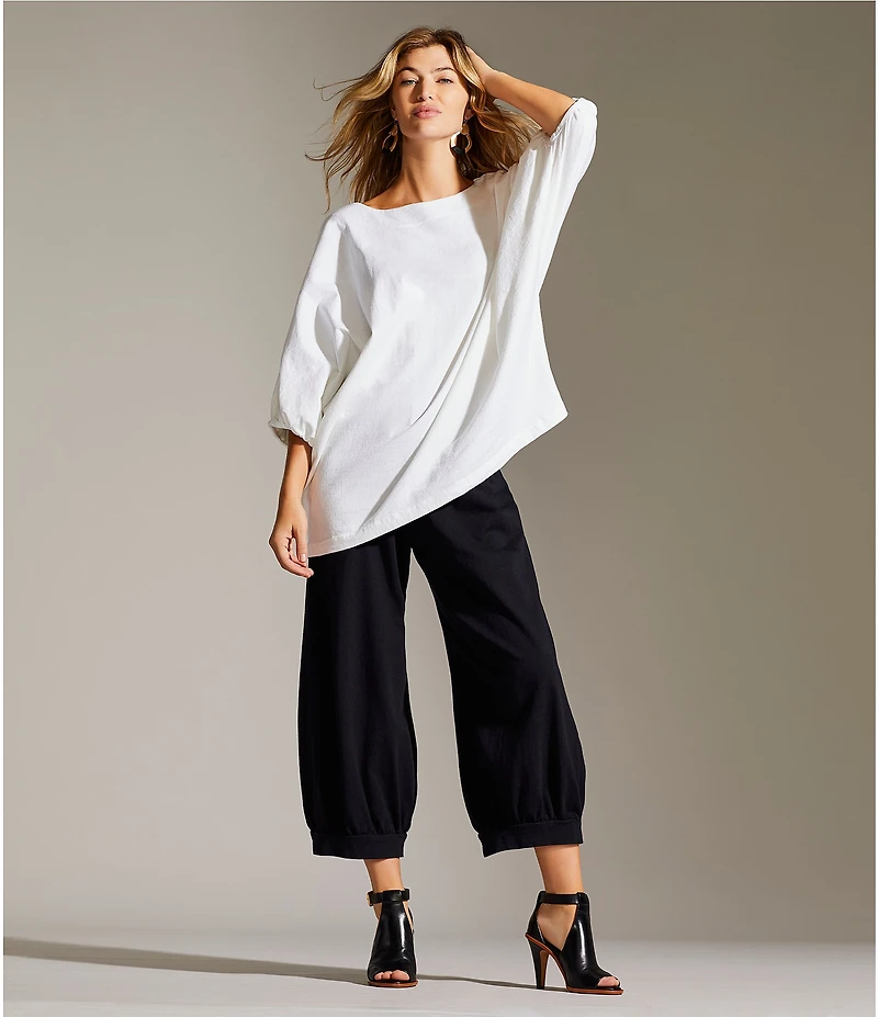 Bryn Walker Wyatt Cotton Knit Wide-Leg Crop Pull-On Pants