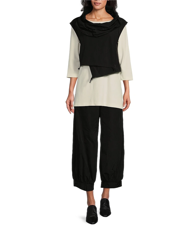 Bryn Walker Wyatt Memory Crunch Wide-Leg Pull-On Cropped Pants