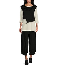 Bryn Walker Wyatt Memory Crunch Wide-Leg Pull-On Cropped Pants