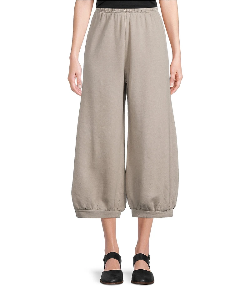 Bryn Walker Wyatt Organic Cotton Bamboo Fleece Elastic Waist Full Leg Banded Cuff Pants