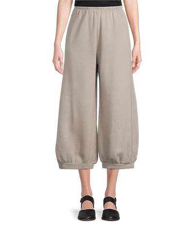 Bryn Walker Wyatt Organic Cotton Bamboo Fleece Elastic Waist Full Leg Banded Cuff Pants