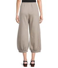 Bryn Walker Wyatt Organic Cotton Bamboo Fleece Elastic Waist Full Leg Banded Cuff Pants